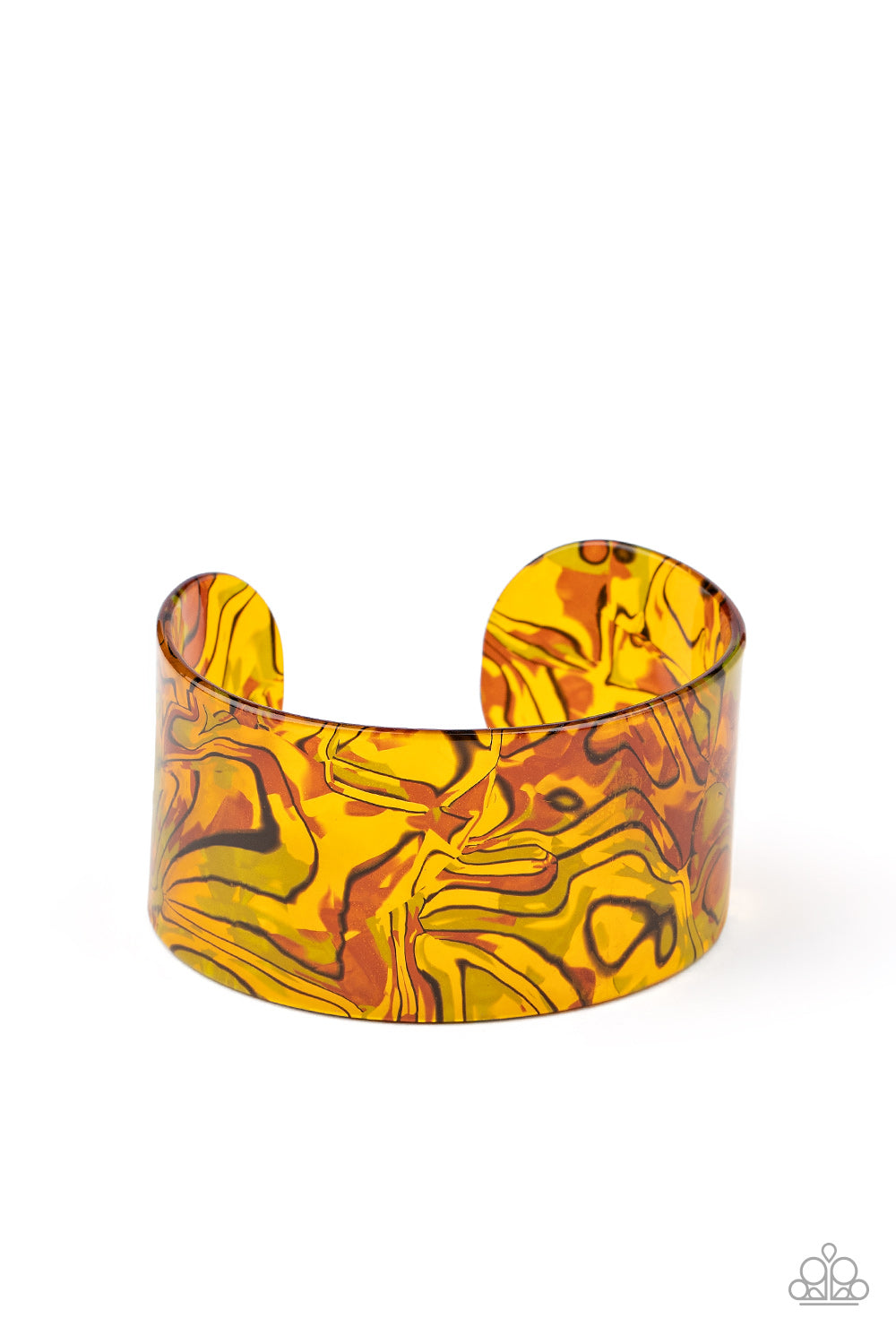 Cosmic Couture Orange Cuff Bracelet - Paparazzi Accessories