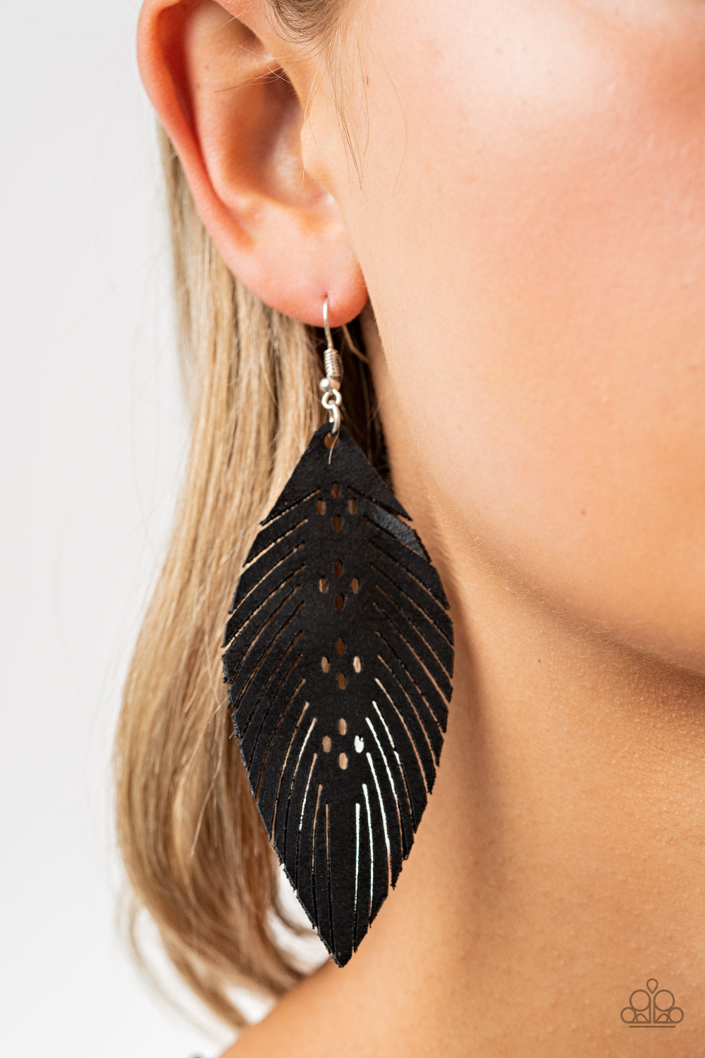 Wherever The Wind Takes Me Black Earring - Paparazzi Accessories