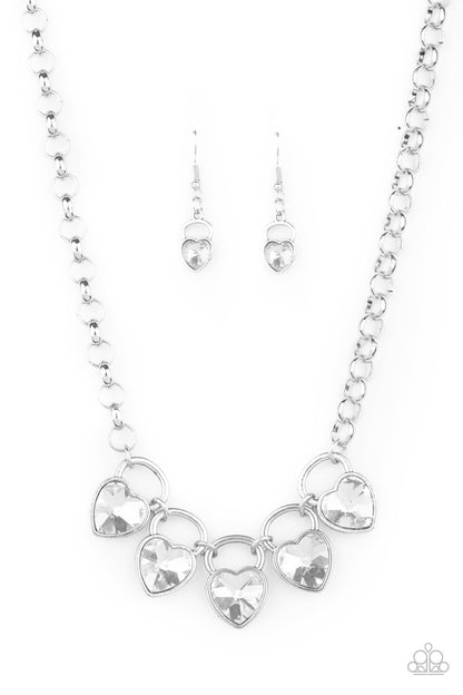 HEART On Your Heels White Necklace - Paparazzi Accessories