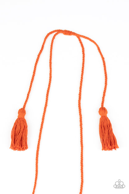 Between You and MACRAME Orange Necklace - Paparazzi Accessories