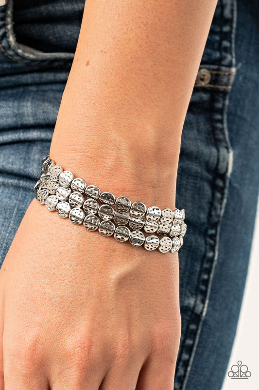 Hammered Heirloom Silver Bracelet - Paparazzi Accessories