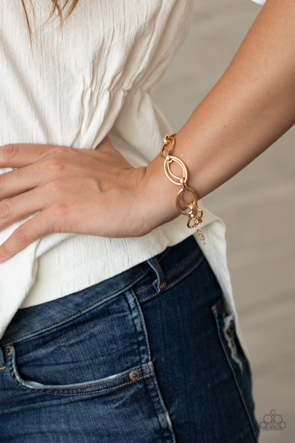 Simplistic Shimmer Gold Bracelet - Paparazzi Accessories