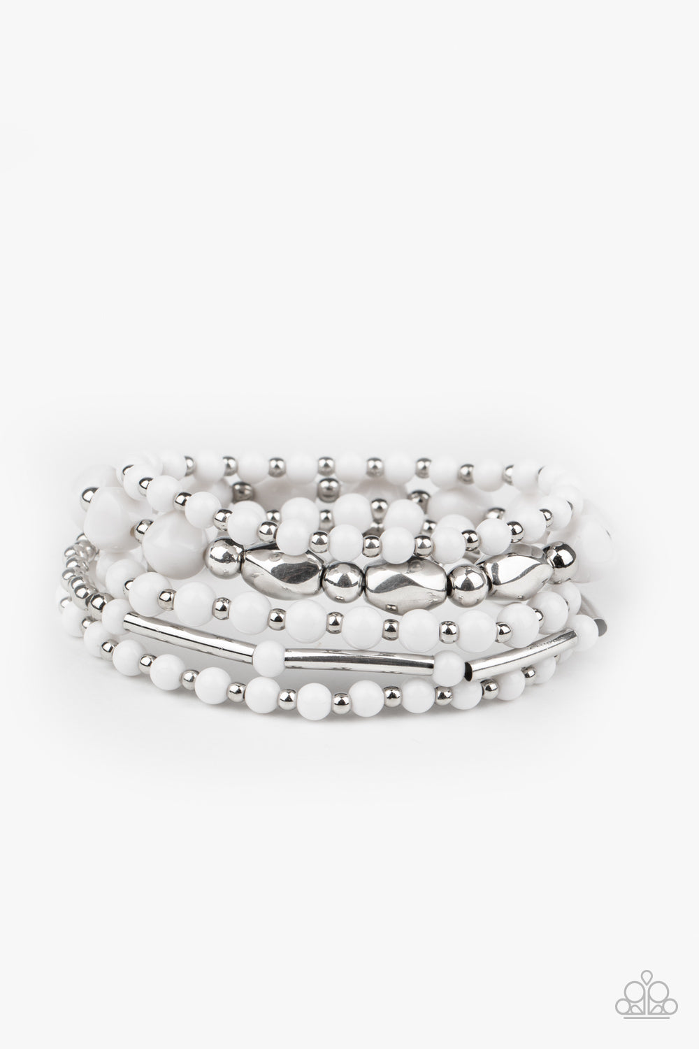 Vibrantly Vintage White Bracelet - Paparazzi Accessories