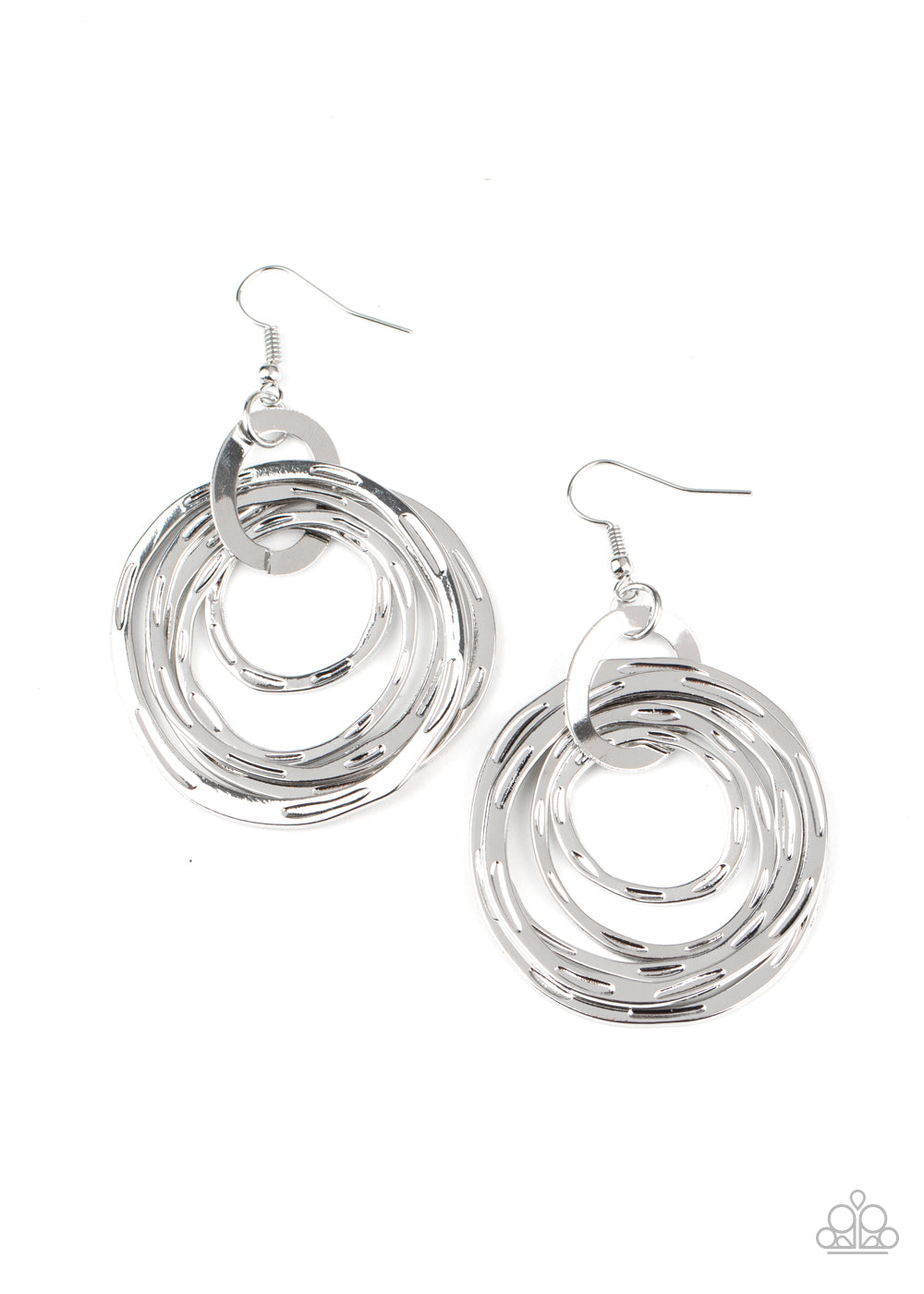 Ringing Radiance Silver Earring - Paparazzi Accessories