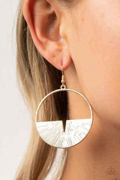Reimagined Refinement Gold Earring - Paparazzi Accessories