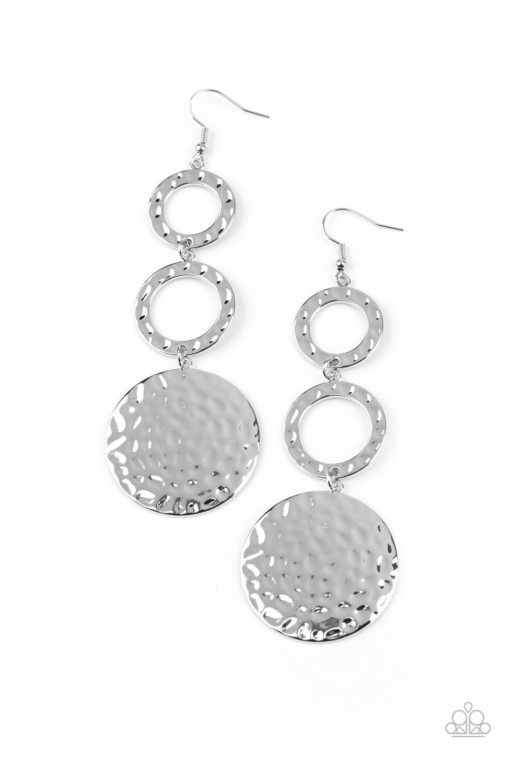 Blooming Baubles Silver Earring - Paparazzi Accessories