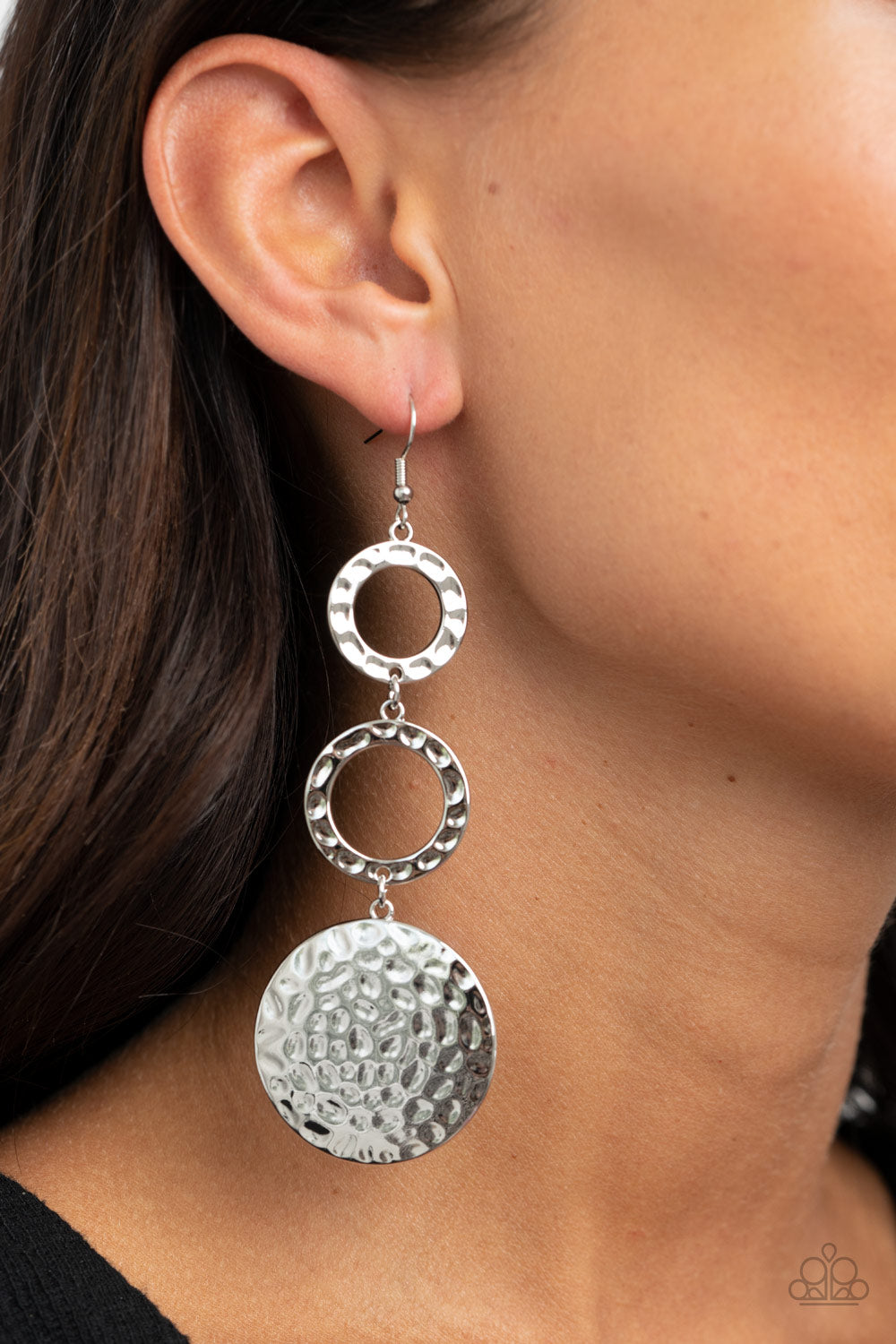 Blooming Baubles Silver Earring - Paparazzi Accessories