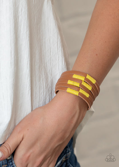 Country Colors Yellow Wrap Bracelet - Paparazzi Accessories