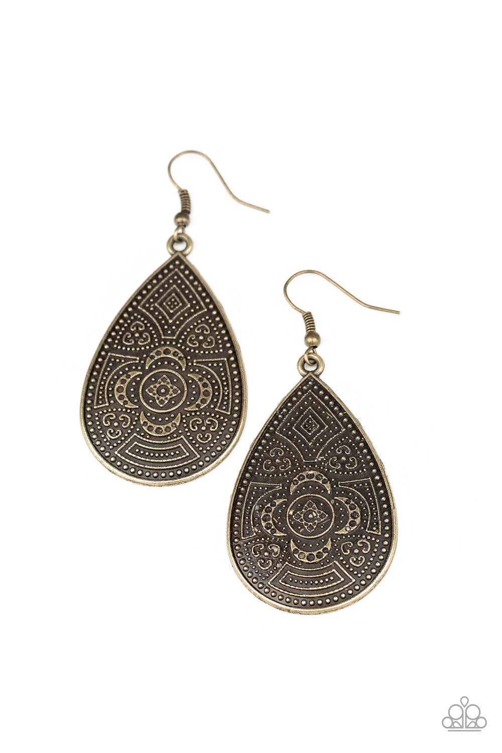 Tribal Takeover Brass Earring - Paparazzi Accessories