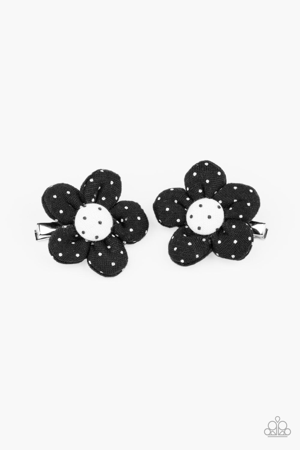 Polka Dotted Delight Black Hair Clip - Paparazzi Accessories