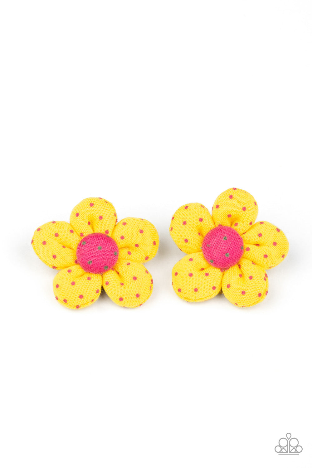 Polka Dotted Delight Yellow Hair Clip - Paparazzi Accessories
