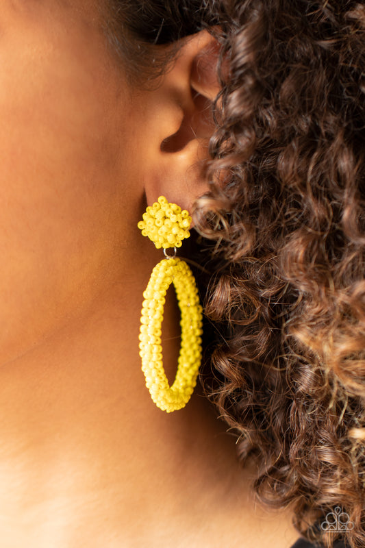Be All You Can BEAD Yellow Earring - Paparazzi Accessories