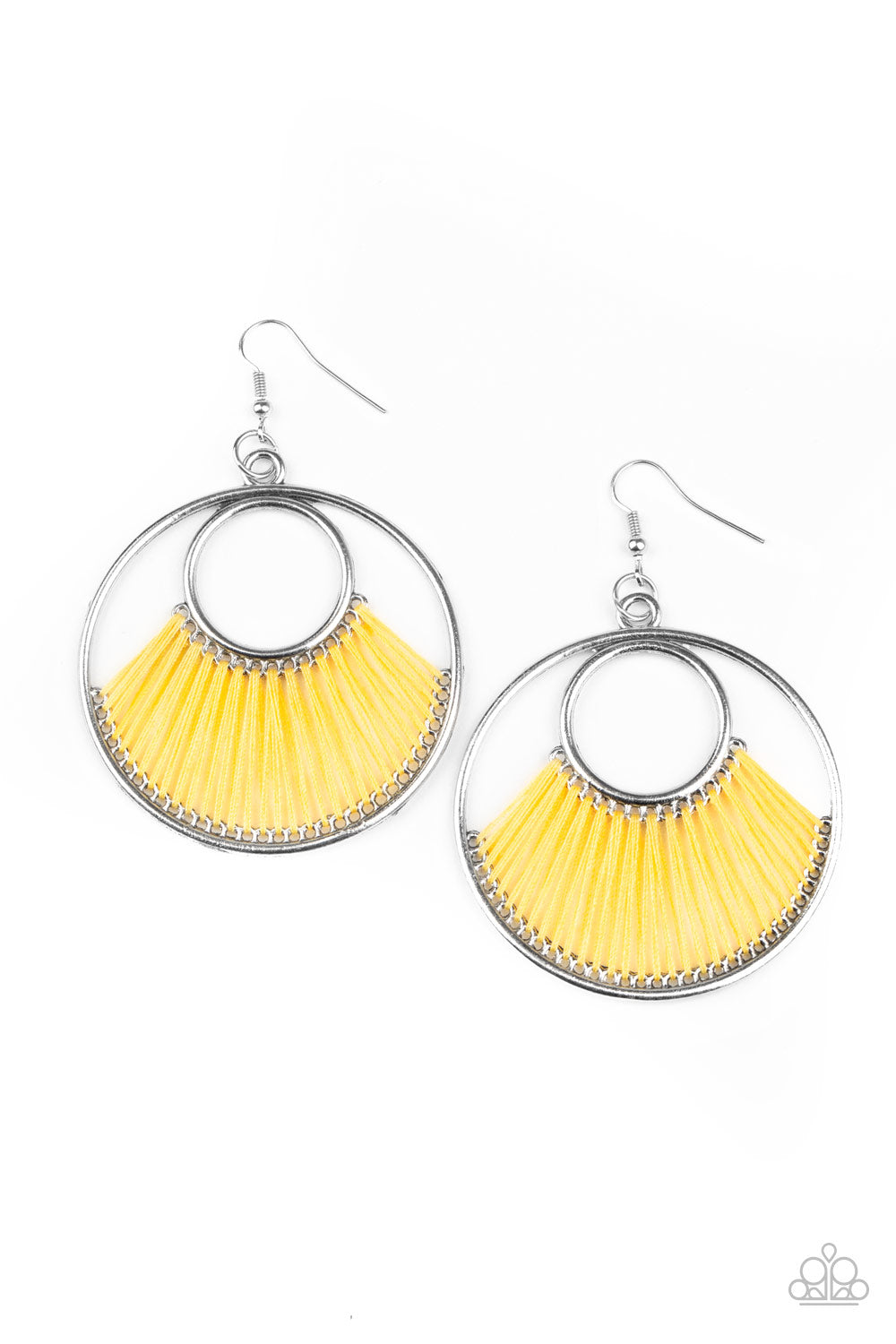 Really High-Strung Yellow Earring - Paparazzi Accessories