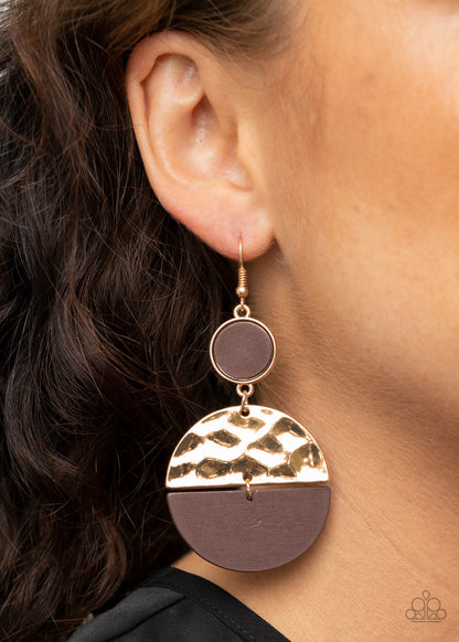 Natural Element Gold Earring - Paparazzi Accessories