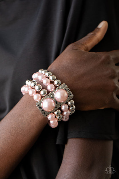 WEALTH-Conscious Pink Pearl Bracelet - Paparazzi Accessories