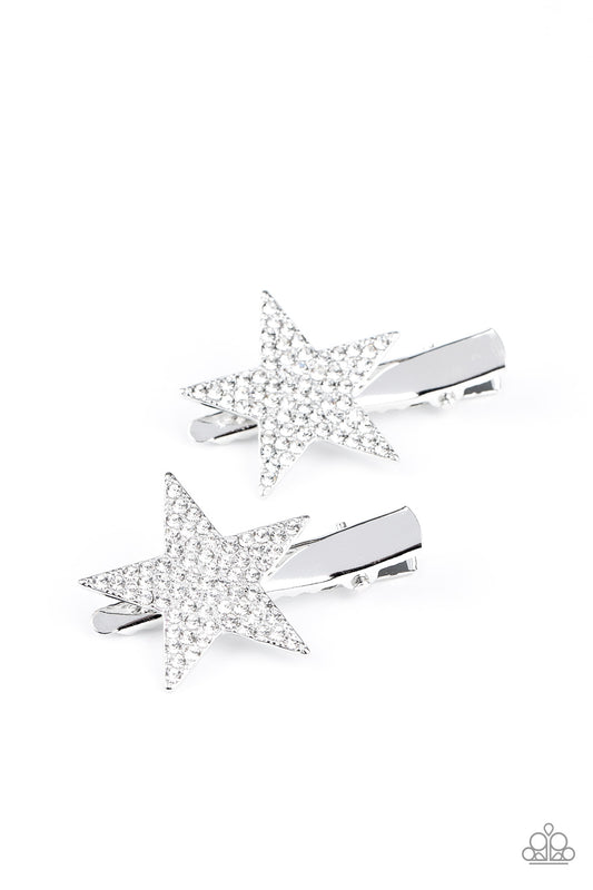Give Me a Head-STARt White Hair Clip - Paparazzi Accessories