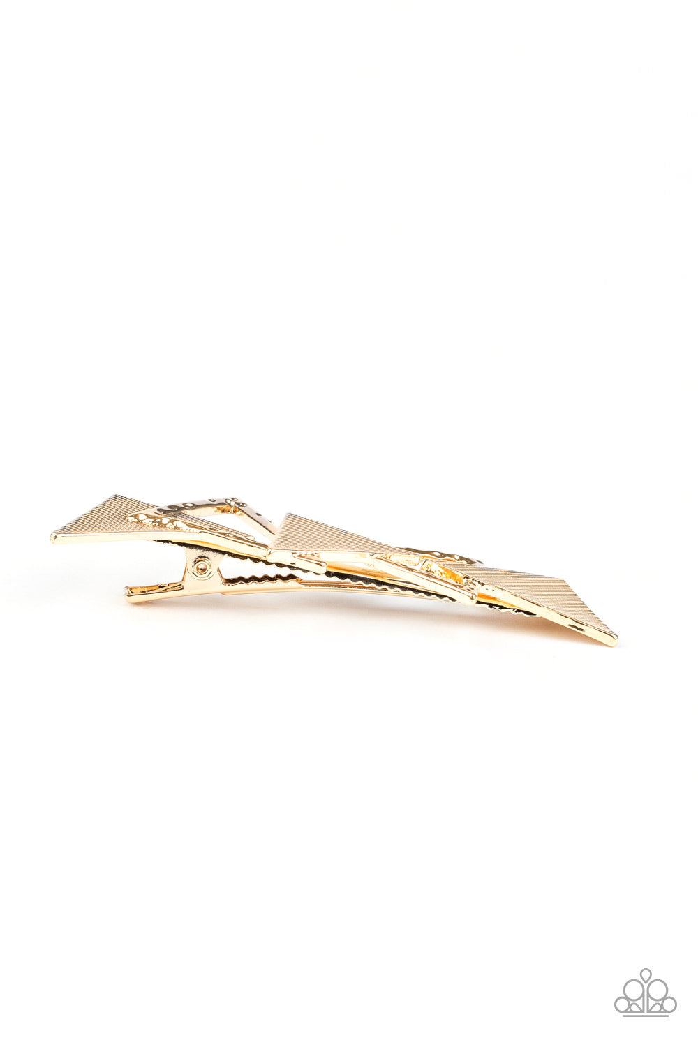 Know All The TRIANGLES Gold Hair Clip - Paparazzi Accessories