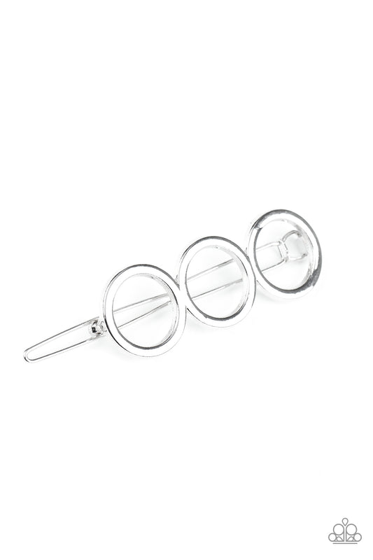 A HOLE Lot of Trouble Silver Hair Clip - Paparazzi Accessories