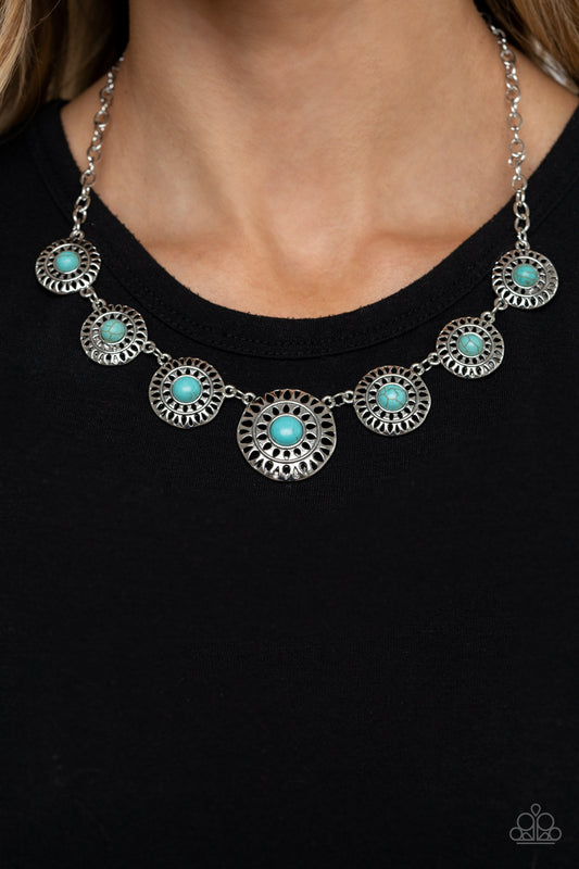 Sahara Solar Power Blue Necklace - Paparazzi Accessories