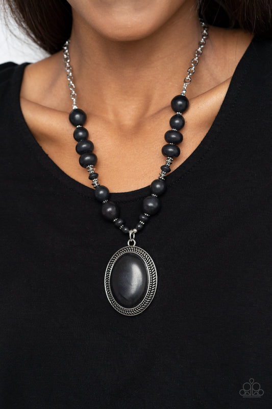 Home Sweet HOMESTEAD Black Necklace - Paparazzi Accessories