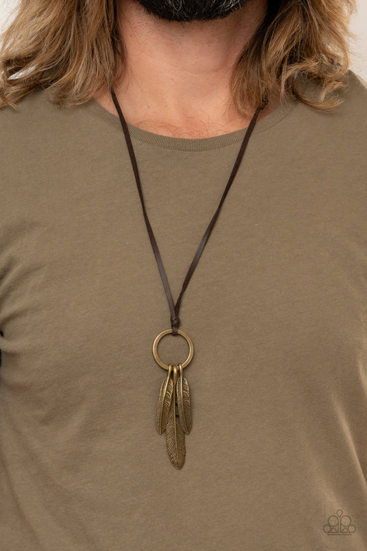 Bird Watcher Brown Urban Necklace - Paparazzi Accessories