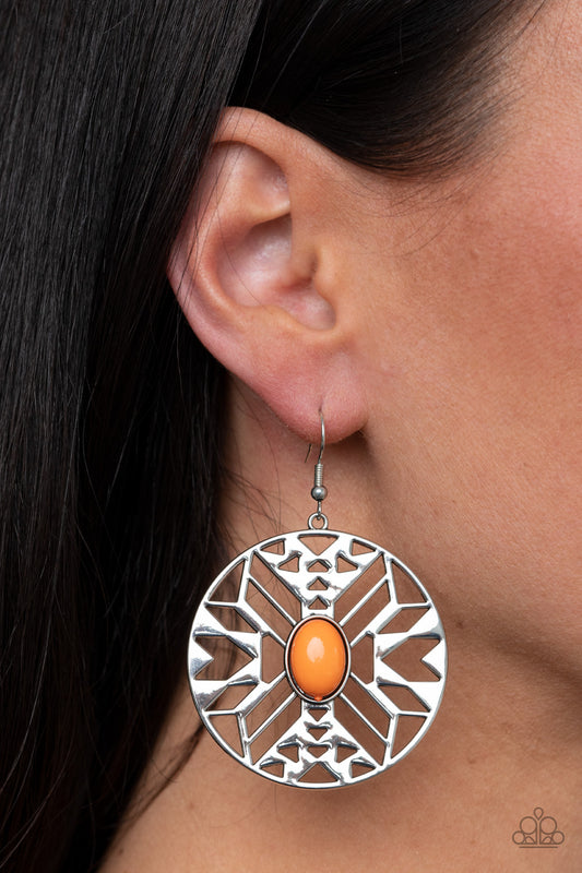Southwest Walkabout Orange Earring - Paparazzi Accessories