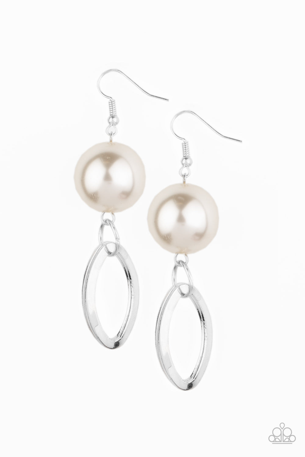 Big Spender Shimmer White Pearl Earring - Paparazzi Accessories