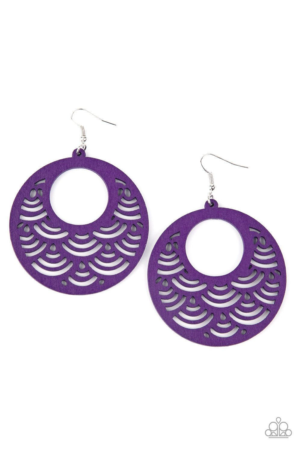 SEA Le Vie! Purple Wooden Earring - Paparazzi Accessories