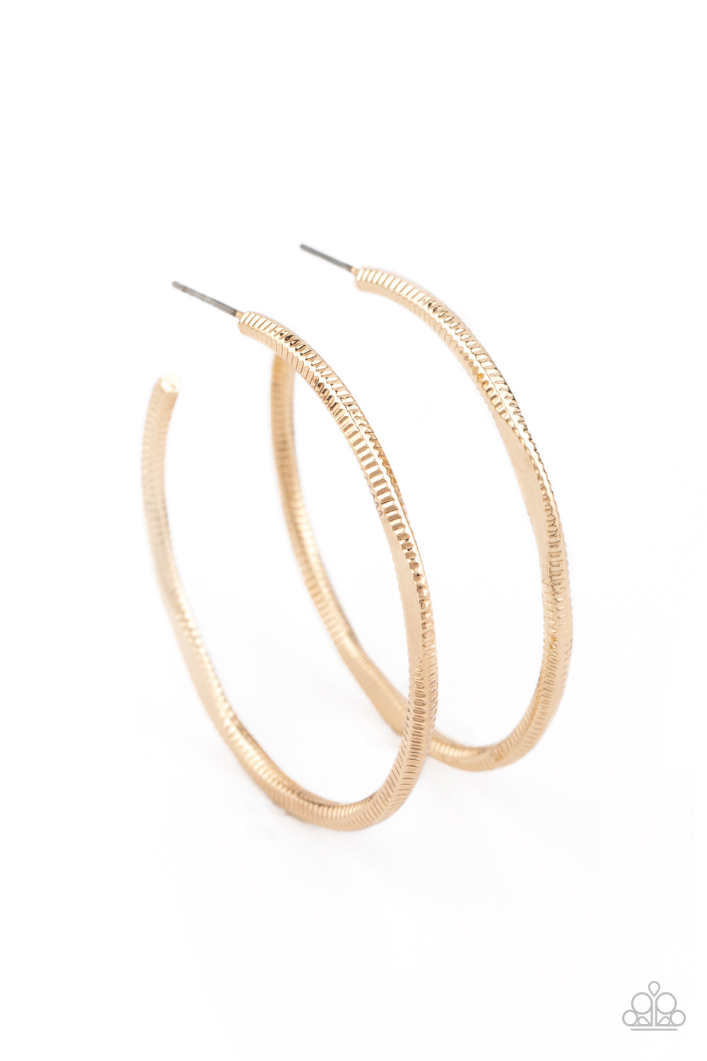 Spitfire Gold Hoop Earring - Paparazzi Accessories