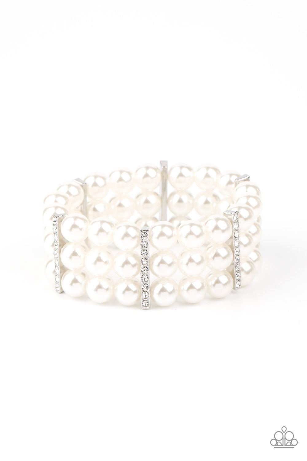 Modern Day Majesty White Pearl Bracelet - Paparazzi Accessories