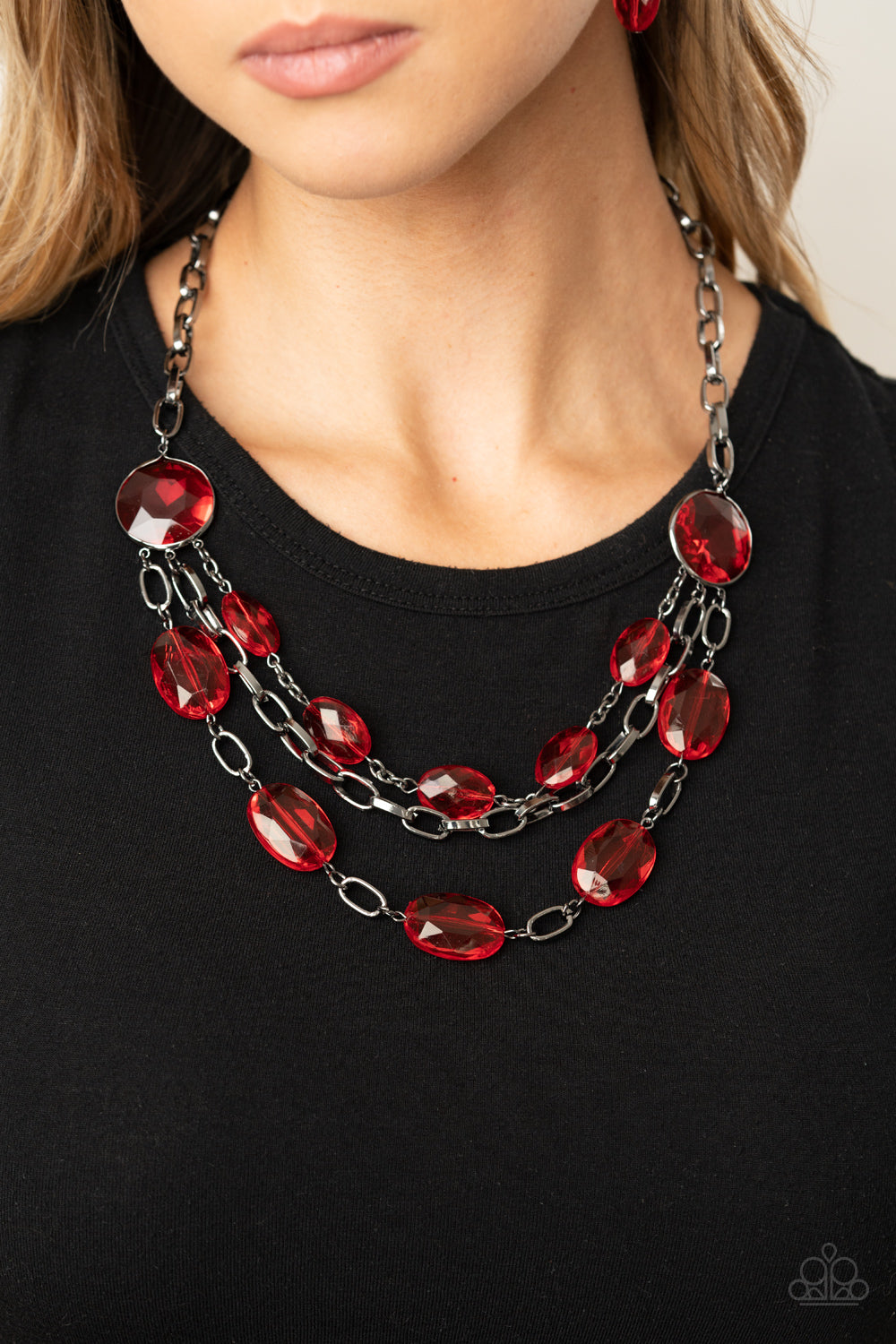 I Need a GLOW-cation Red Necklace - Paparazzi Accessories