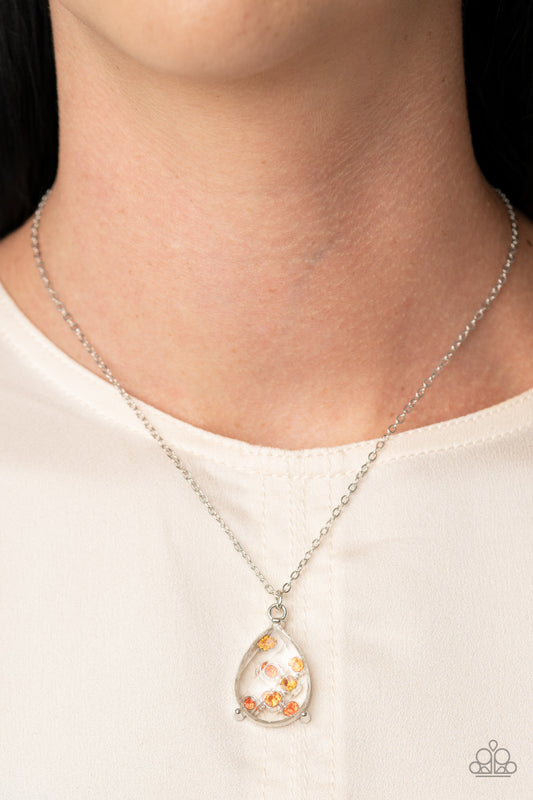 Stormy Shimmer Orange Necklace - Paparazzi Accessories