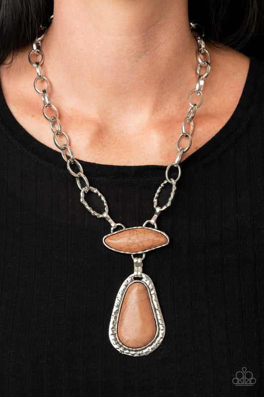 Rural Rapture Brown Necklace - Paparazzi Accessories