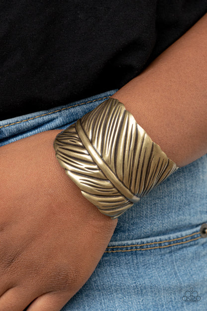 Where Theres a QUILL, Theres a Way Brass Cuff Bracelet - Paparazzi Accessories