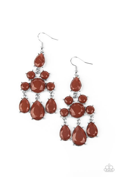 Afterglow Glamour Brown Earring - Paparazzi Accessories