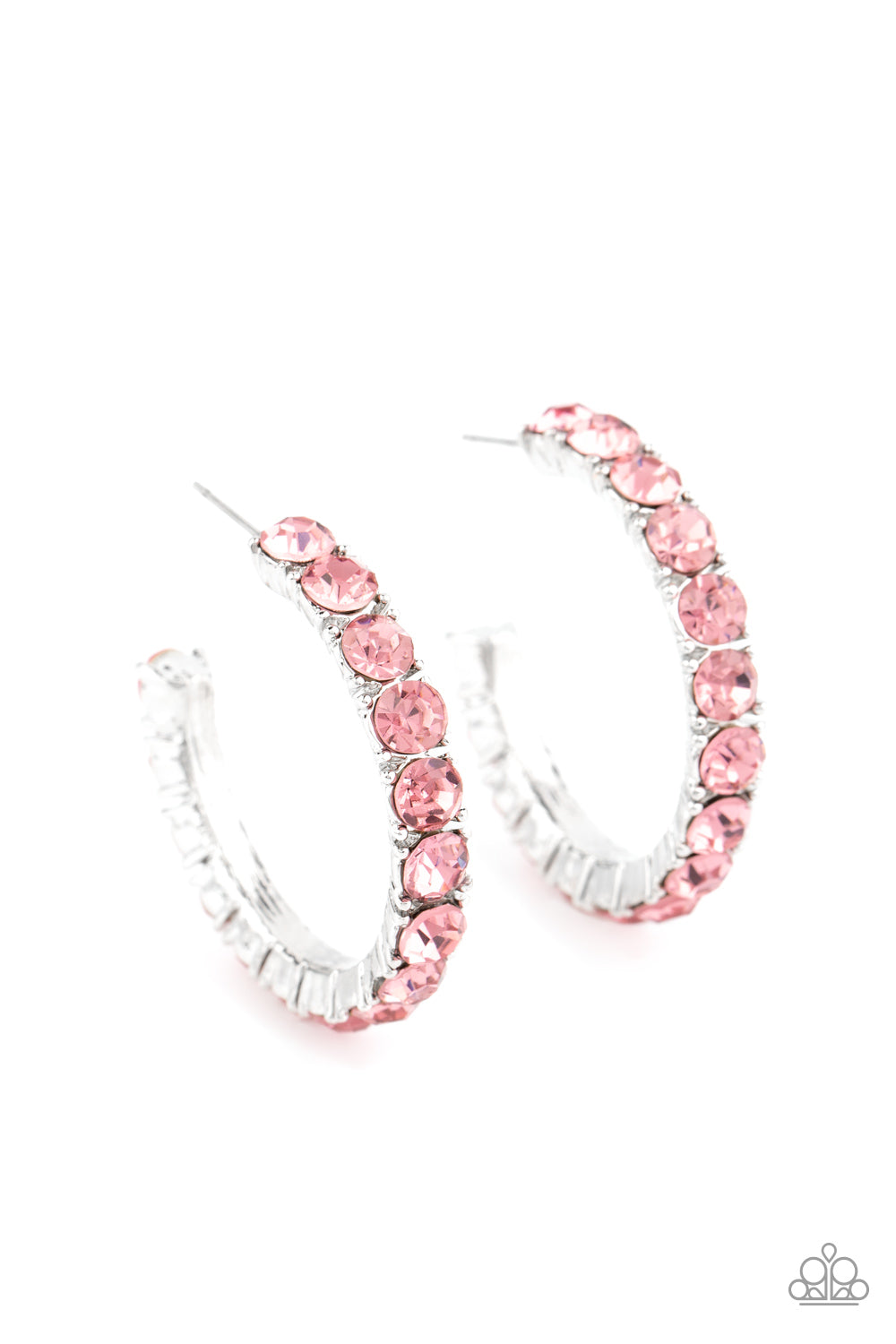 CLASSY is in Session Pink Hoop Earring - Paparazzi Accessories