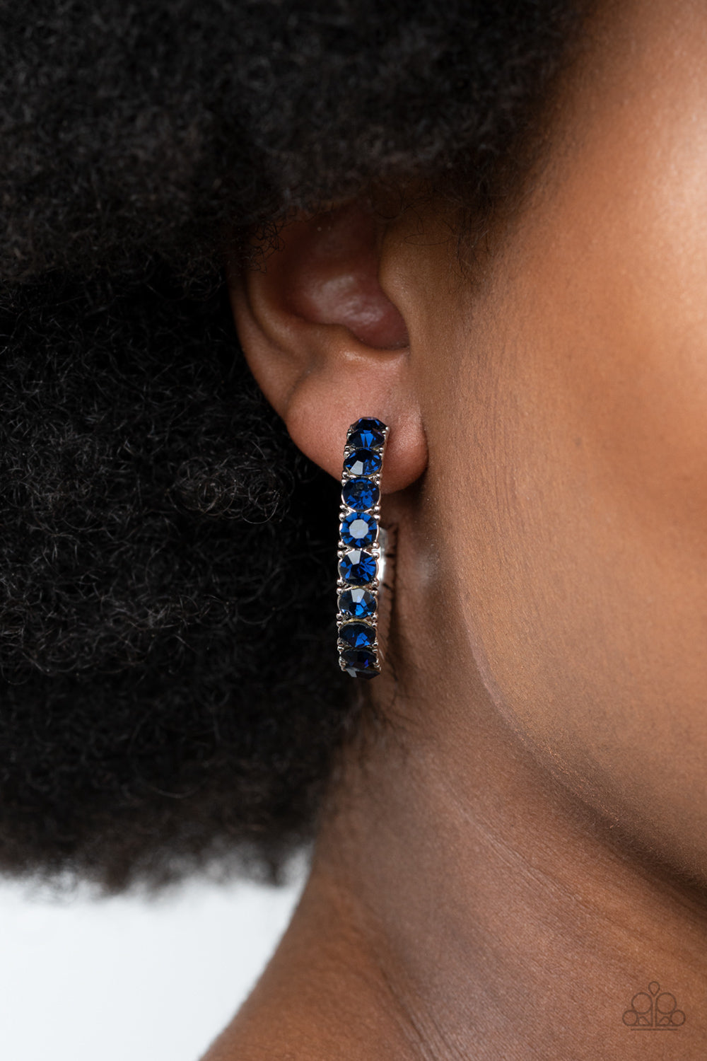 CLASSY is in Session Blue Hoop Earring - Paparazzi Accessories