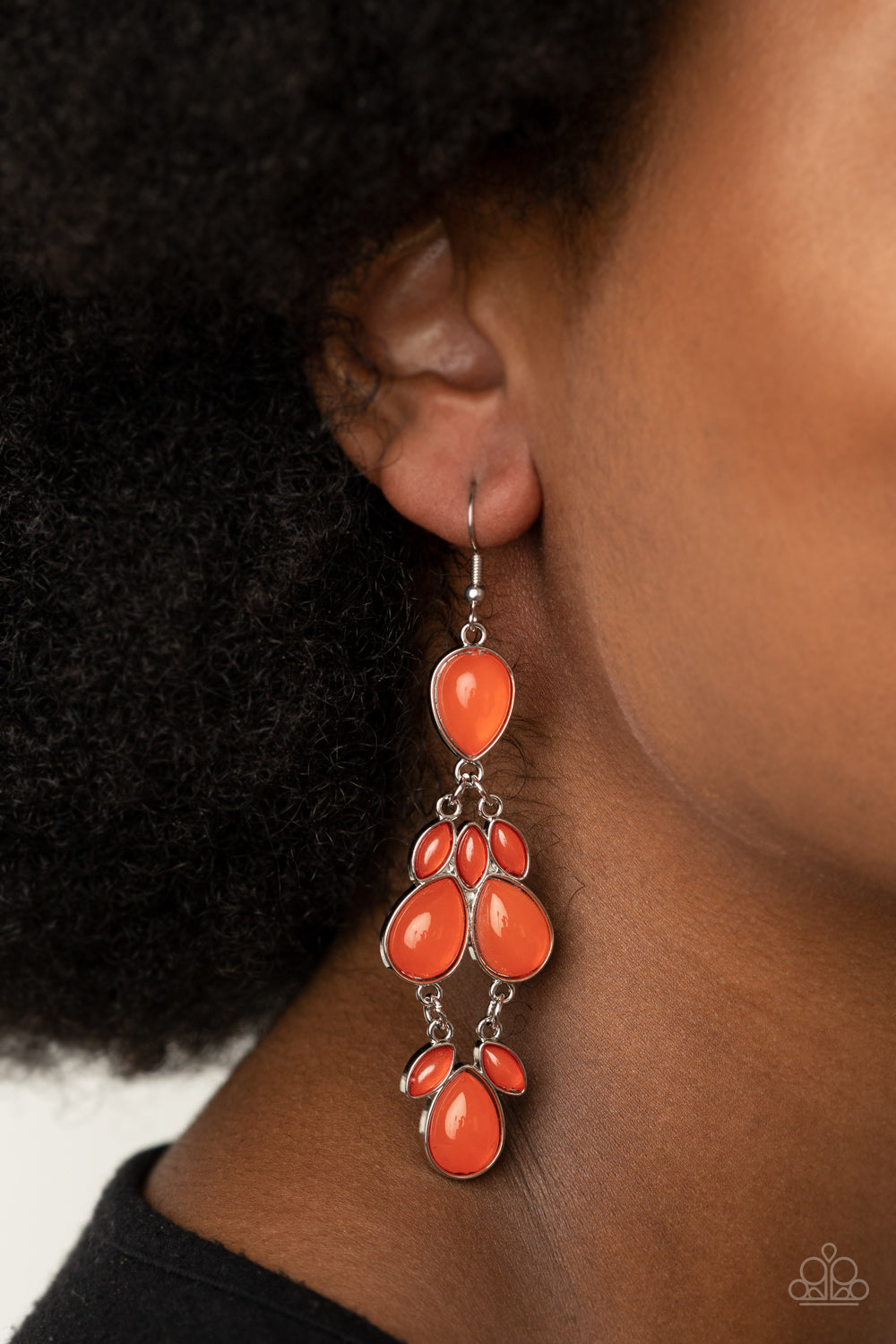 Superstar Social Orange Earring - Paparazzi Accessories