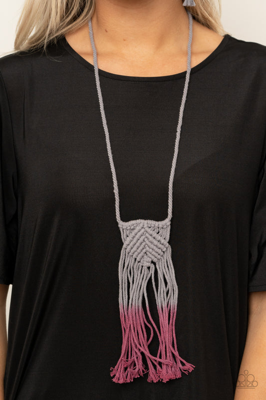 Look At MACRAME Now Purple Necklace - Paparazzi Accessories
