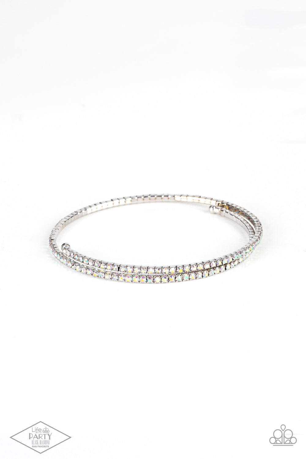 Sleek Sparkle Multi Bracelet - Paparazzi Accessories  Dotted in dainty iridescent rhinestones, a flexible wire coils around the wrist for a refined flair.  Sold as one individual bracelet. This Fan Favorite is back in the spotlight at the request of our 2021 Life of the Party member with Black Diamond Access, Brianne M.