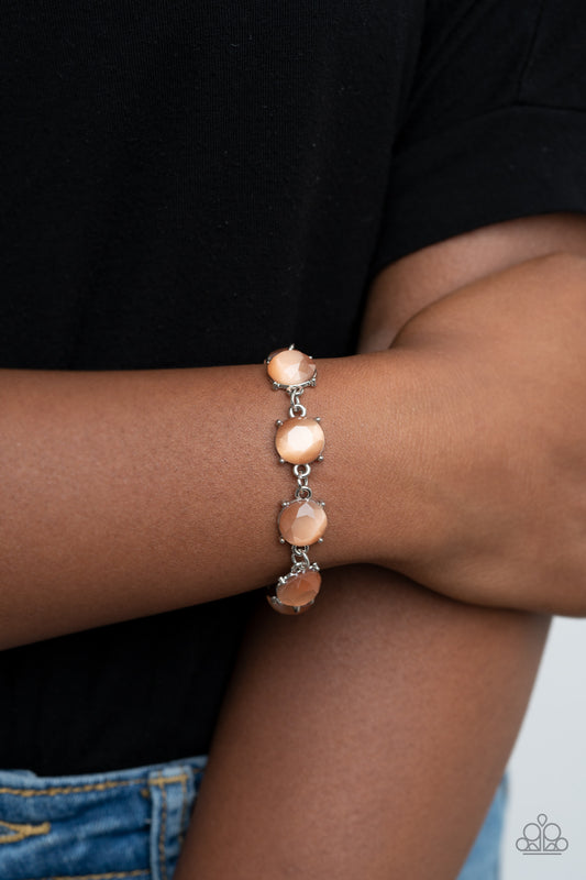 Ms. GLOW-It-All Orange Cat’s Eye Bracelet - Paparazzi Accessories