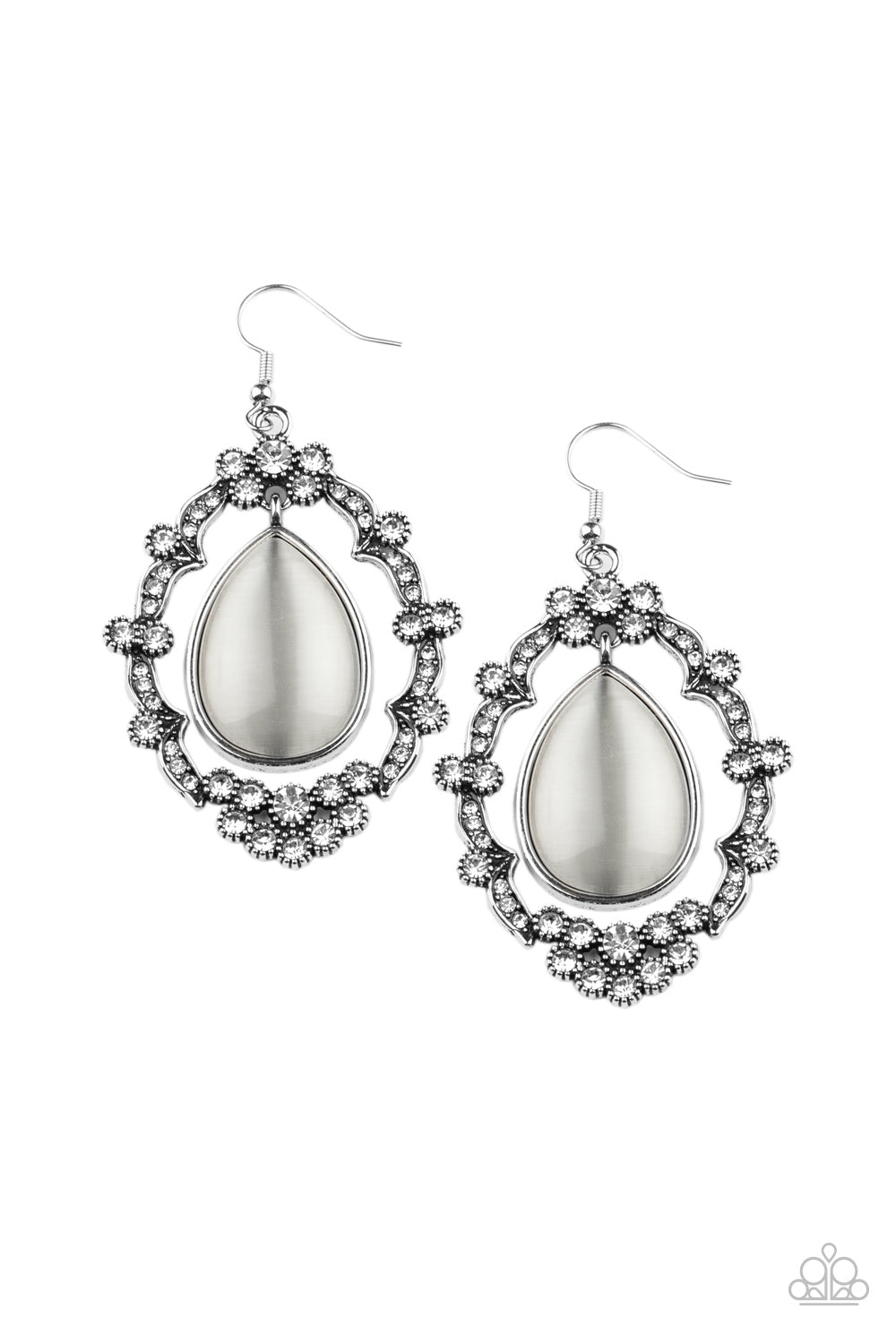 Icy Eden White Earring - Paparazzi Accessories