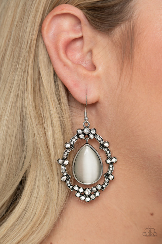 Icy Eden White Earring - Paparazzi Accessories