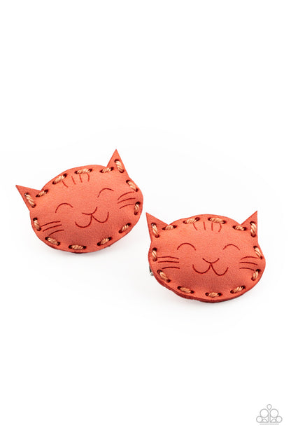 MEOW Youre Talking! Orange Hair Clip - Paparazzi Accessories