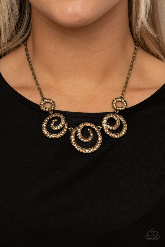 Total Head-Turner Brass Necklace - Paparazzi Accessories