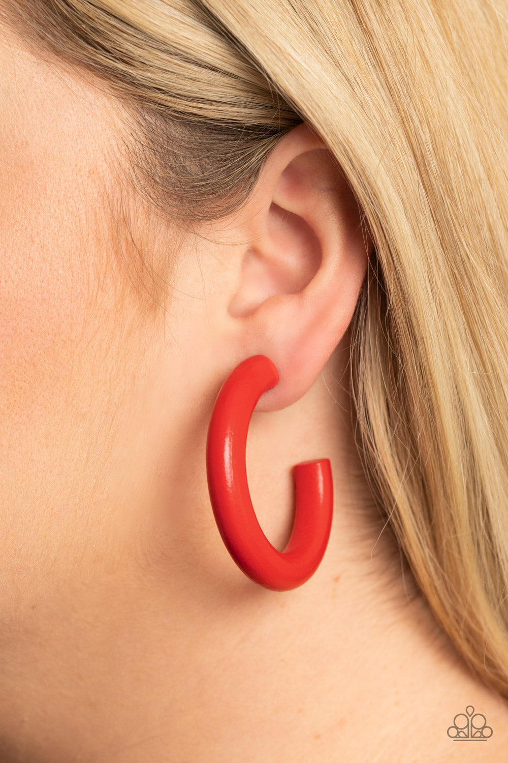 Woodsy Wonder Red Hoop Earring - Paparazzi Accessories