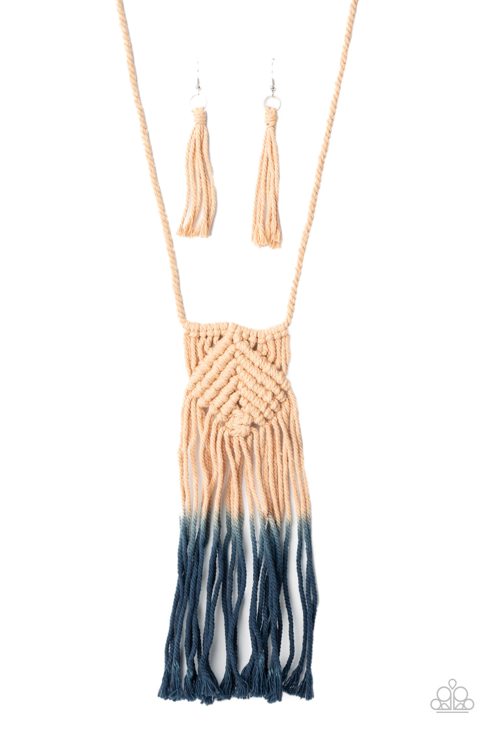 Look At MACRAME Now Blue Necklace - Paparazzi Accessories