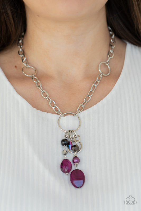 Lay Down Your CHARMS Purple Necklace - Paparazziries