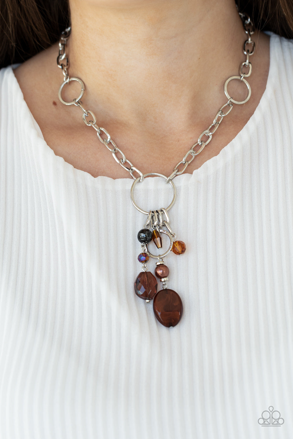 Lay Down Your CHARMS Brown Necklace - Paparazzi Accessories