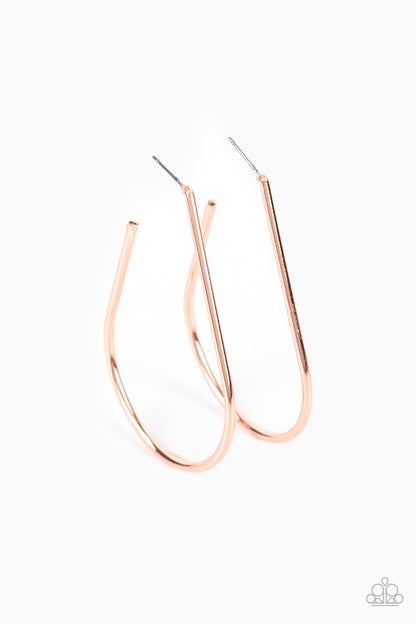 City Curves Copper Hoop Earring - Paparazzi Accessories